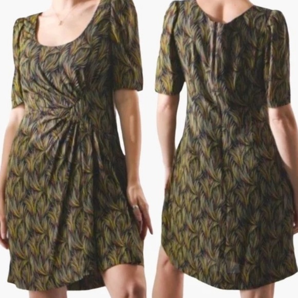 Anthropologie Moulinette Soeurs Silk Feather Dress 4 - Picture 1 of 6